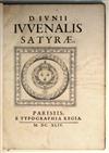 JUVENALIS, DECIMUS JUNIUS; and PERSIUS FLACCUS, AULUS. Satyrae. 1644